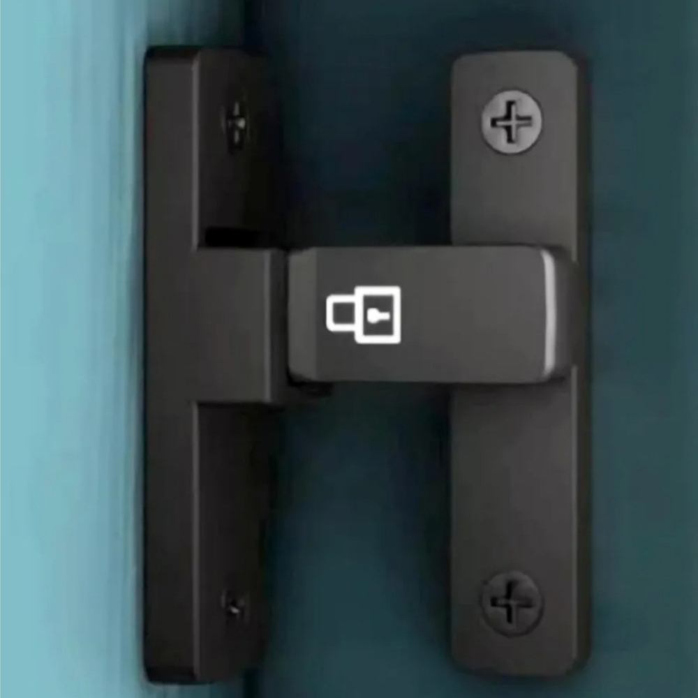 3pc Lot Of 90 Degree Barn Door Latches Black With Glow In The Dark Lock